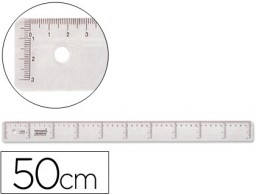 Regla Liderpapel 50cm. plástico cristal
